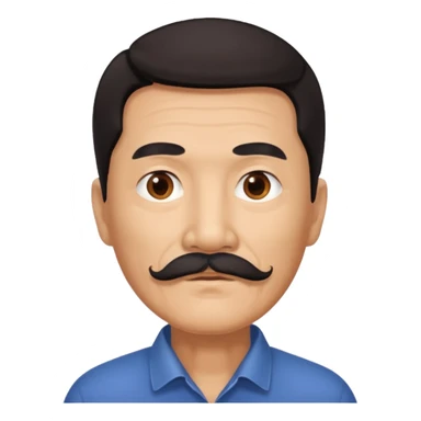Older Chinese man with dark hair and full mustache sticker