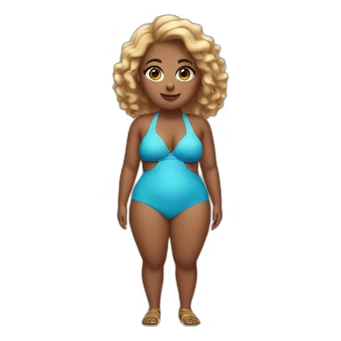 chunky chic in swimsuit sticker