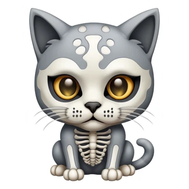 a cute cat wearing skeletal mask 🥺🥺🥺 sticker