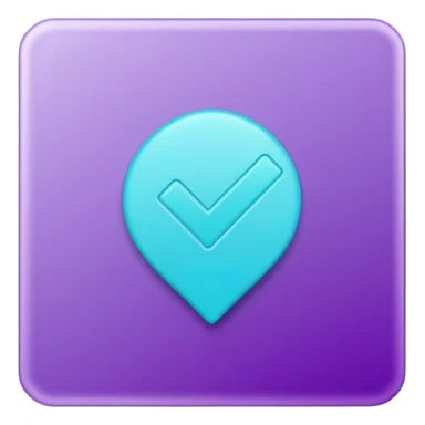 purple and cian checkmark sticker