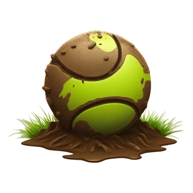 Muddy tennis ball sticker