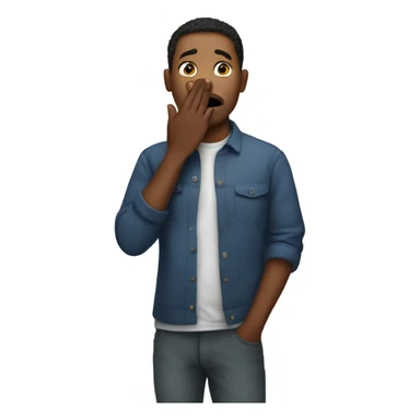 the guy put his hand over his mouth sticker