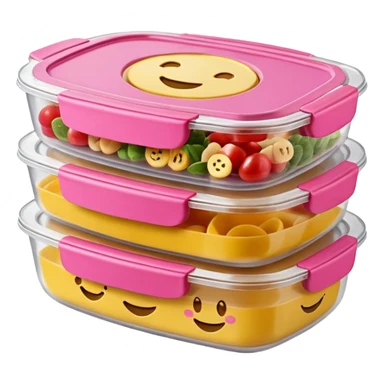 pink tupperware container for meal prep - emoji sticker
