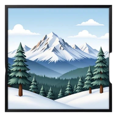 An Alaskan snowy winter back drop to be used in the style of "duck hunt" the bottom 30% needs to contain landscape and the top 70% needs to be blank space. sticker