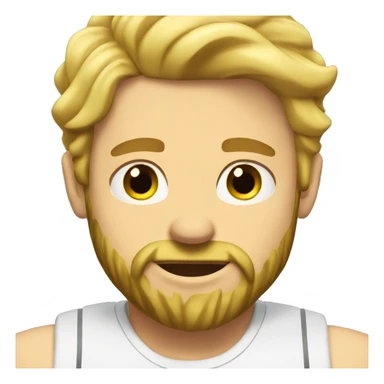 A blond guy with a beard at the gym sticker