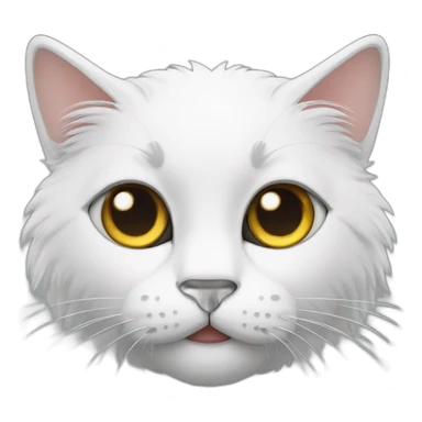 Cat white long poil sticker