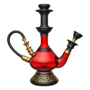 hookah, black and red sticker