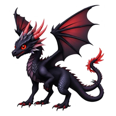 Gothic Badass Edgy Dark Mysterious Mystical Dragon-Beast-Trico-Noivern-Fursona sticker