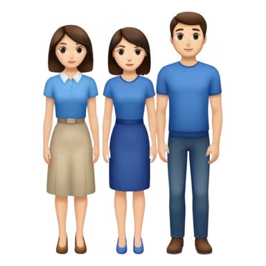Brunette woman and brunette man standing together sticker