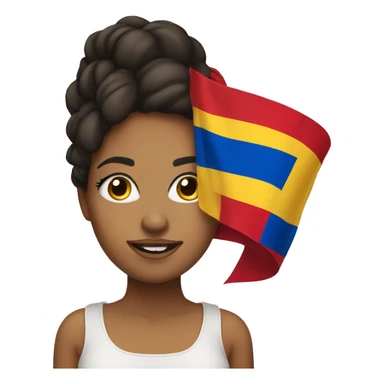 Proud venezuelan woman with bright makeup and a venezuelan flag sticker