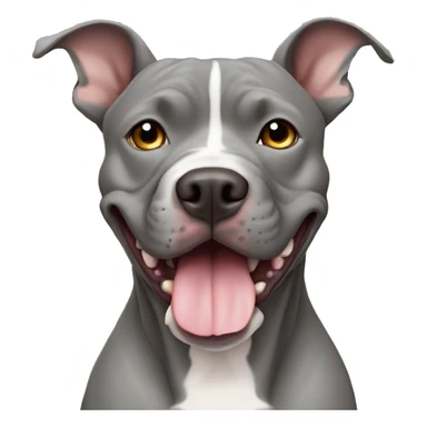 full-length gray American pit bull with pointed ears sticker