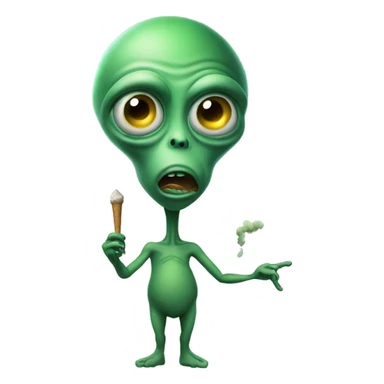 Alien smoking weed sticker