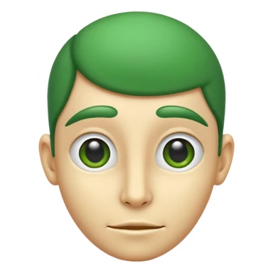 A green head with a green proboscis sticker