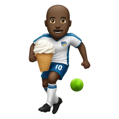 soccer player eating ice cream kicking a ball sticker