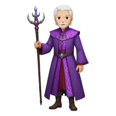 a white haired old man with purple eyes standing, full body, in Targaryen themed clothes, clothes are black and red themed sticker