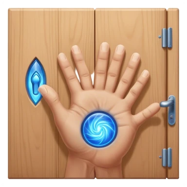 *"A closed door, a determined hand knocking—where knuckles meet wood, an intense blue magical energy pulses outward. Success isn’t about waiting; it’s about knocking until the world answers."*   sticker