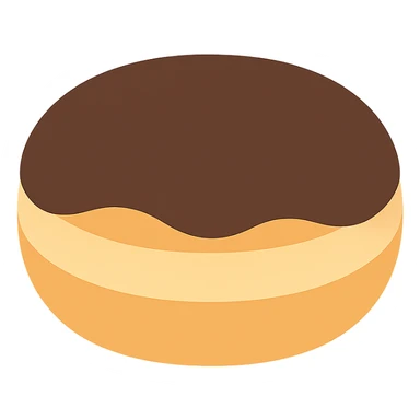 Boston cream donut with custard filling and chocolate glaze on top sticker