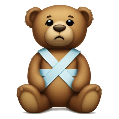 teddy bear with bandaid sad sticker