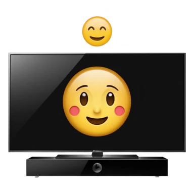 smart 4k big thin screen tv, centered, screen turned off, iPhone emoji style, minimal bezels sticker