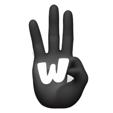 a hand forming a W by putting the middle and ring finger together sticker