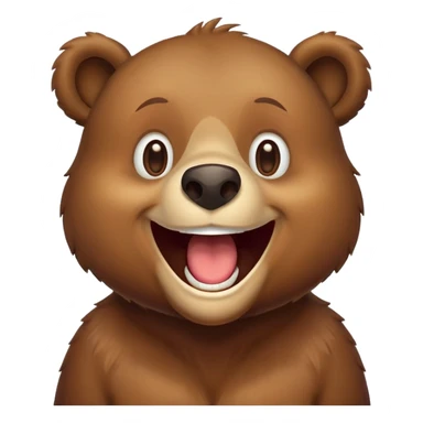 Realizamr un emoji de un oso riéndose  a carcajadas como este emoji 🤣 sticker