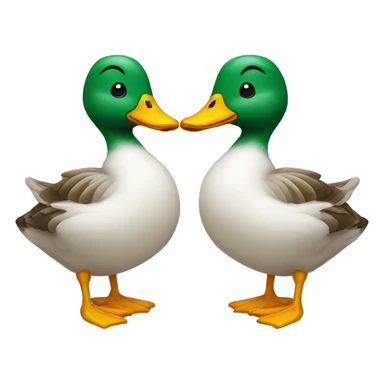 Two ducks forming a heart sticker