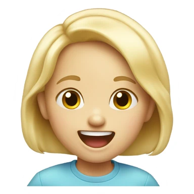 Blond child being silly  sticker