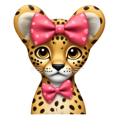 cheetah printed hearts with bow sticker