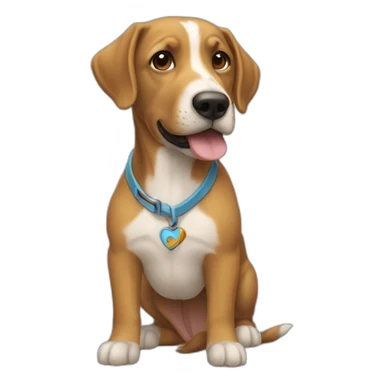 Un cœur sur chien sticker