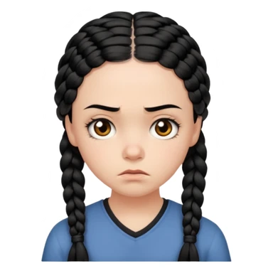 Wednesday with the two braids black sticker