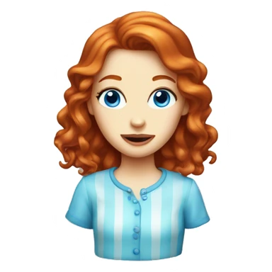 redhead girl blue eyes ice cream face sticker