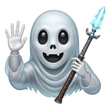 Manos de Emoji de fantasma como si agarrara un arma  sticker