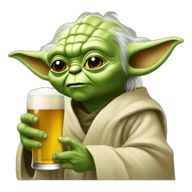 Yoda avec une biere sticker