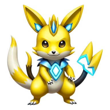 Shiny Futuristic Colorful Pichu-Raichu-Renamon-Zeraora-hybrid-creature sticker