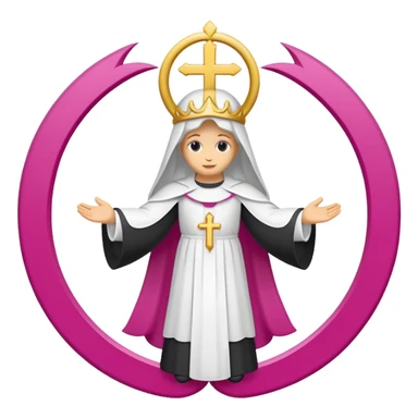 ave maria's emblem with a touch OF MAJENTA sticker