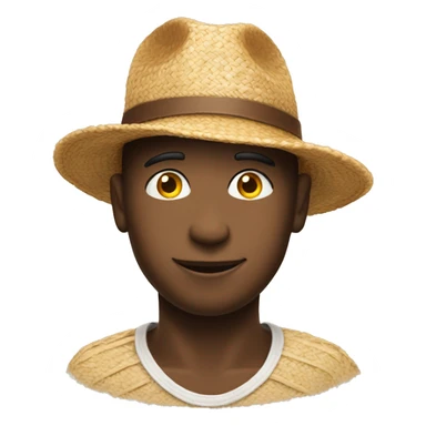 A face of love and a straw hat on his head sticker