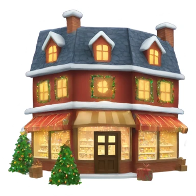 Christmas shop with Christmas lights  sticker