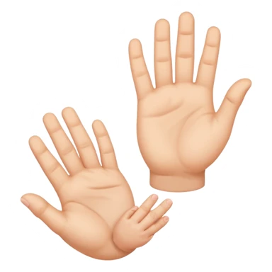 Baby with one small and one large hand sticker