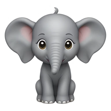 cinematic-noble-baby-elephant-portrait-emoji,-poised-and-regal,-with-a-tiny,-endearing-build-and-a-soft,-smooth-gray-hide,-delicate-floppy-ears-and-a-small,-curious-trunk,-deep-set-soulful-eyes,-simplified-yet-sharp-and-sophisticated sticker