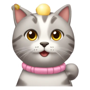 cat birthday party sticker