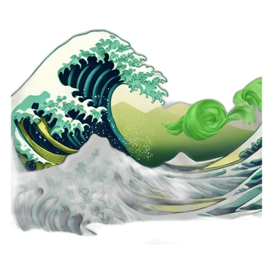 Umami wave Japanese sencha sticker