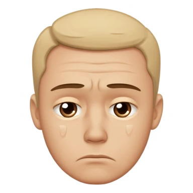 man with a sad face sticker