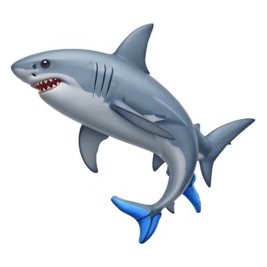 A  3 leged shark with blue nike shoes  sticker