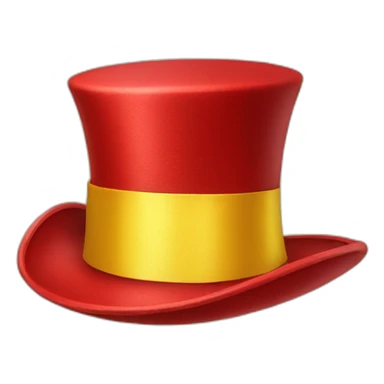 red top hat with yellow ribbon sticker