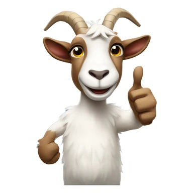 Goat giving a thumbs up sticker