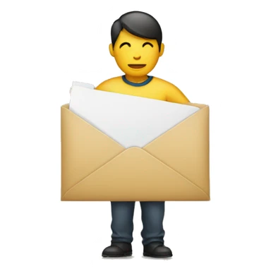 person holding envelope sticker