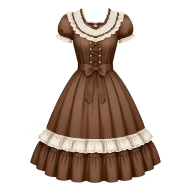 Lolita dress, white and brown sticker
