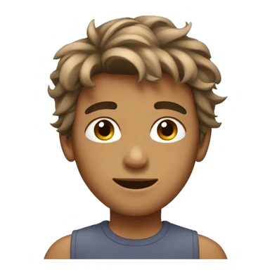 boy with messy medium length bronw hair and lightly tan skin sticker