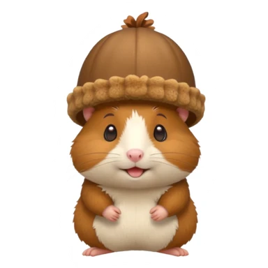 cartoon-style hamster with acorn hat like a hobbit sticker
