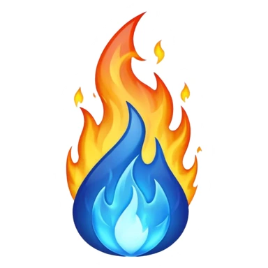 blue fire sticker